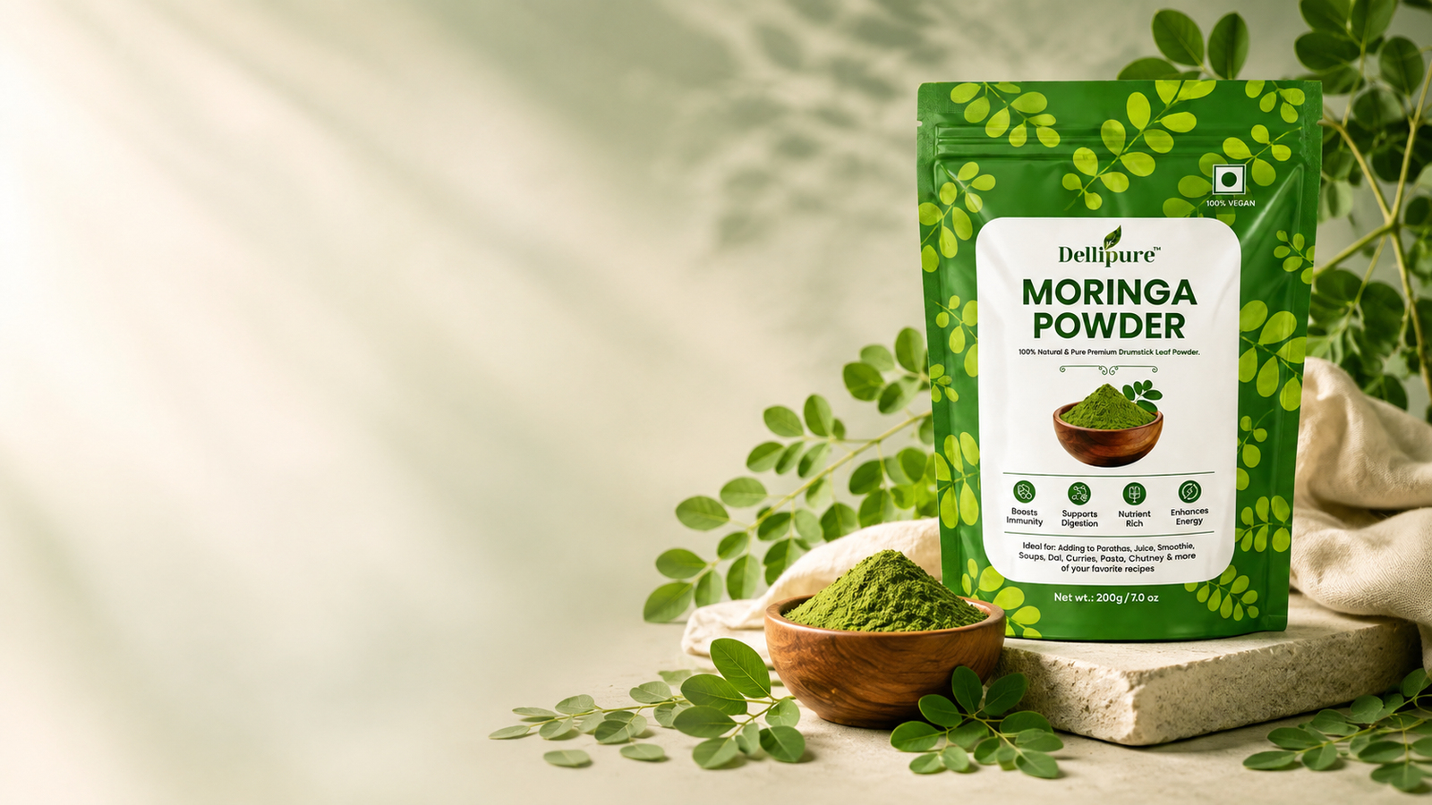 Dellipure premium moringa powder
